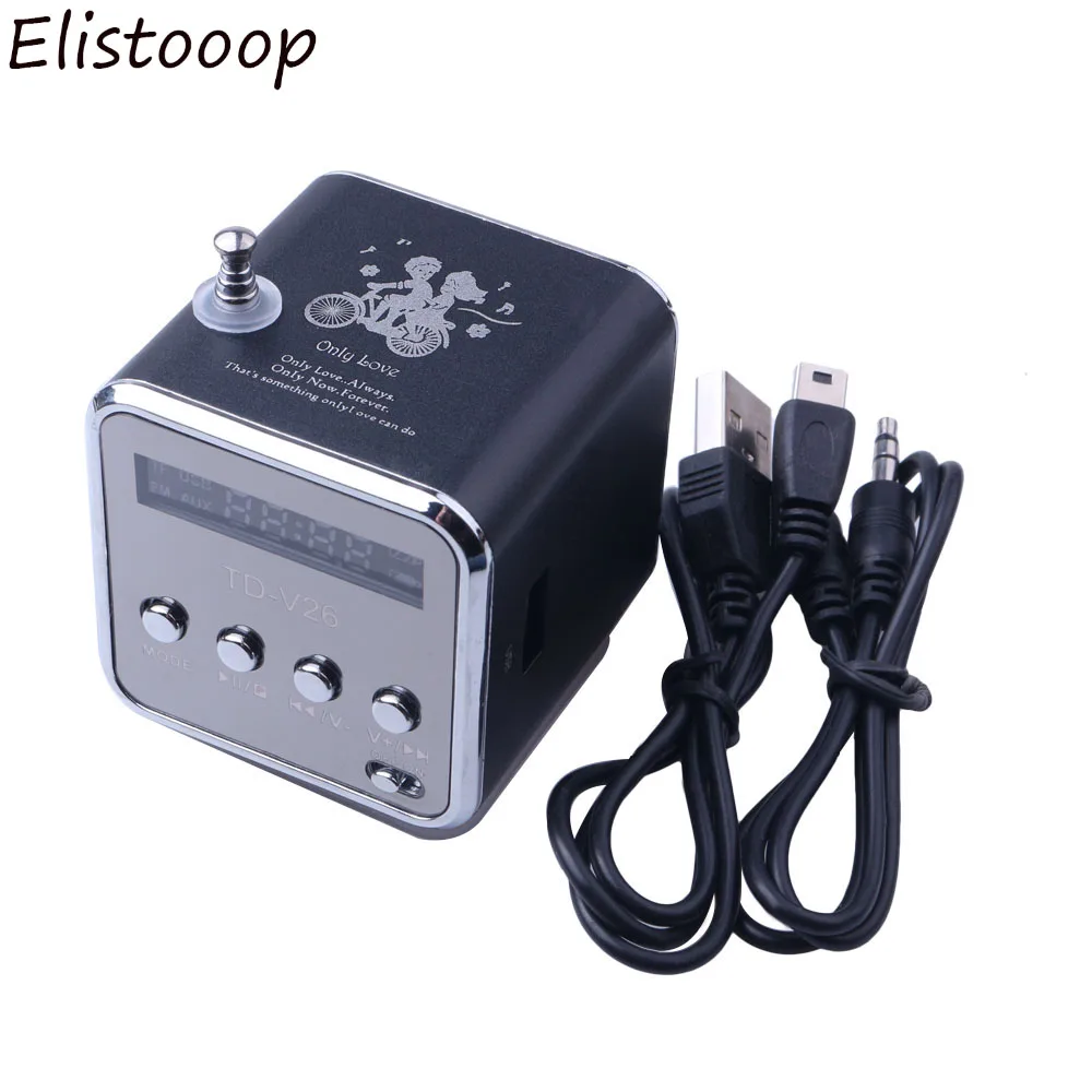 TD V26 мини радио динамик цифровой портативный FM приемник Аккумуляторная батарея