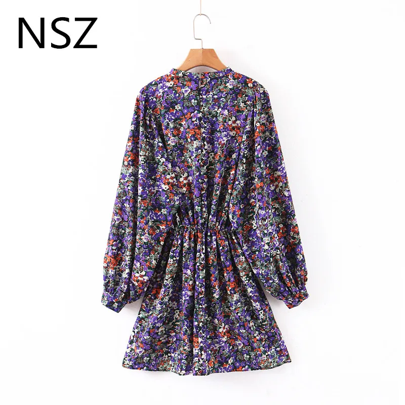 Женское платье туника с цветочным принтом NSZ свободное повседневное короткое