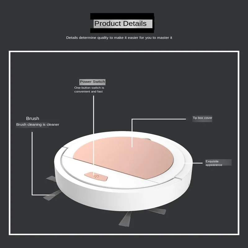 Интеллектуальный автоматический подметальный робот бытовой USB Перезаряжаемый