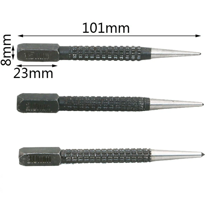 

Non-slip Marking Tool Center Punch 3 Pcs/set For Waterproofing Alloy Wood Hole