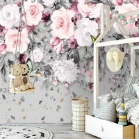 custom any size self adhesive mural wallpaper 3d modern and simple flowers blooming rich peony pastoral background wall tapety