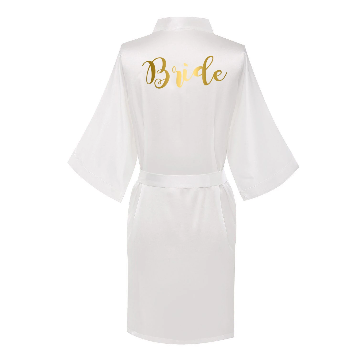 Champ White Bride Owiter цвета шампанского, атласное шелковое женское кимоно, халат, халаты для невесты, невесты, подружки невесты, халат, одежда для сна, сексуальный халат для невесты - Цвет: Champ White Bride