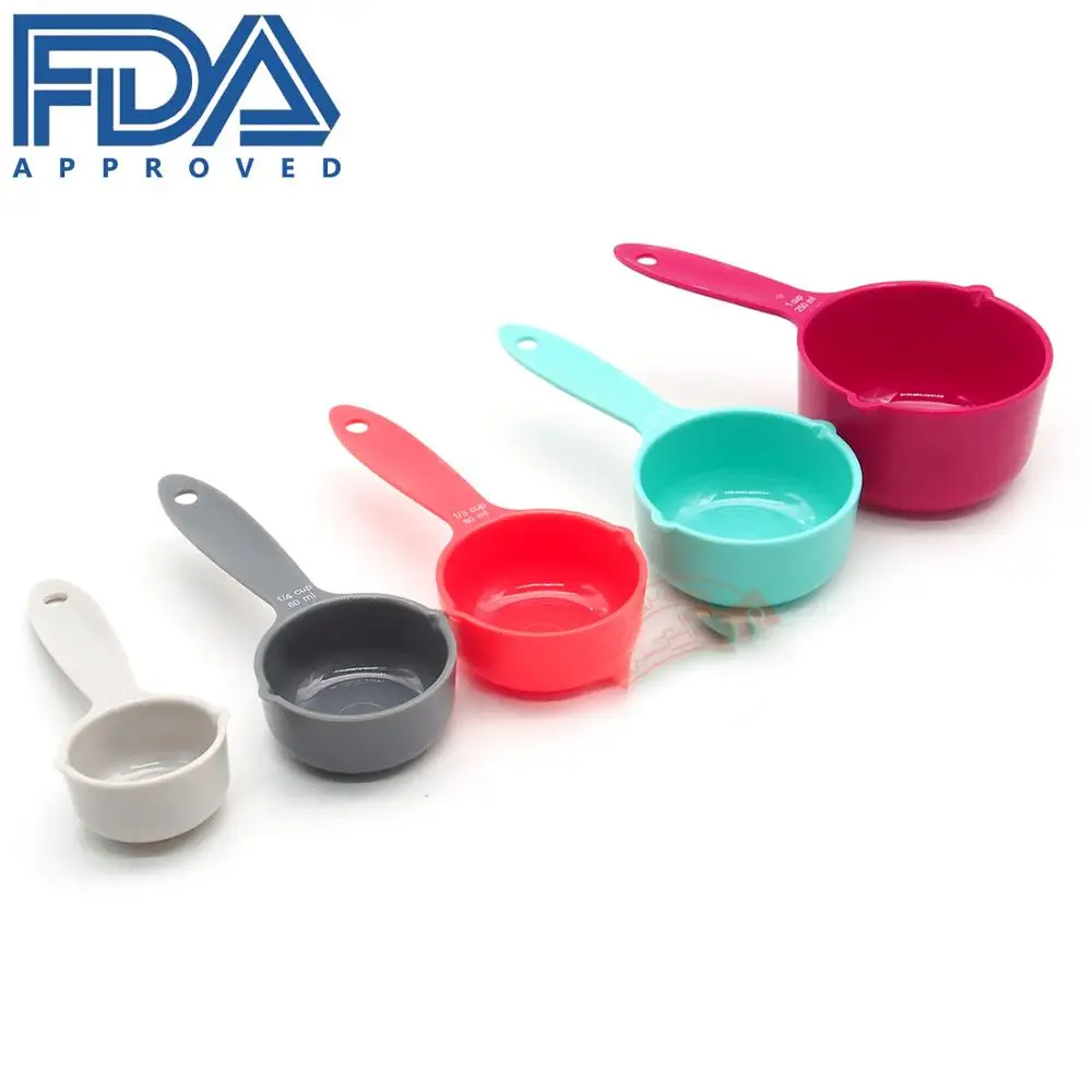Профессиональные Пластиковые мерные чашки с кофейной ложкой набор из 5 разные