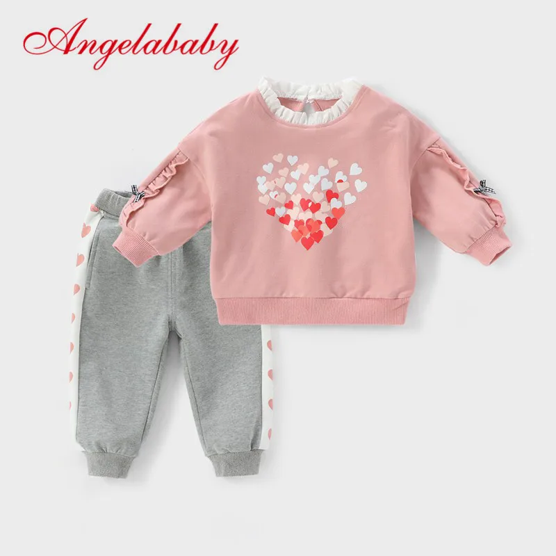 Осенняя одежда для маленьких девочек детские милые топы с мультяшным рисунком +