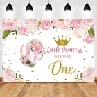 Laeacco фон для портретной фотосъемки детей на 1-й день рождения с изображением розовых цветов на стене с воздушным шаром