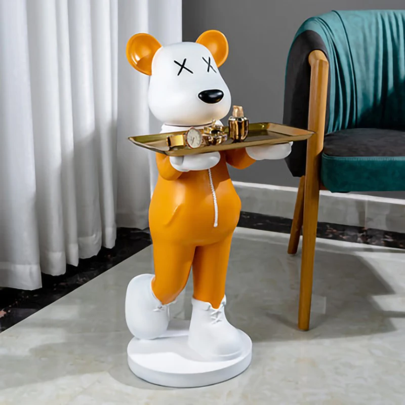 Скандинавский комикс мультяшный медведь поднос фигурка Современное украшение