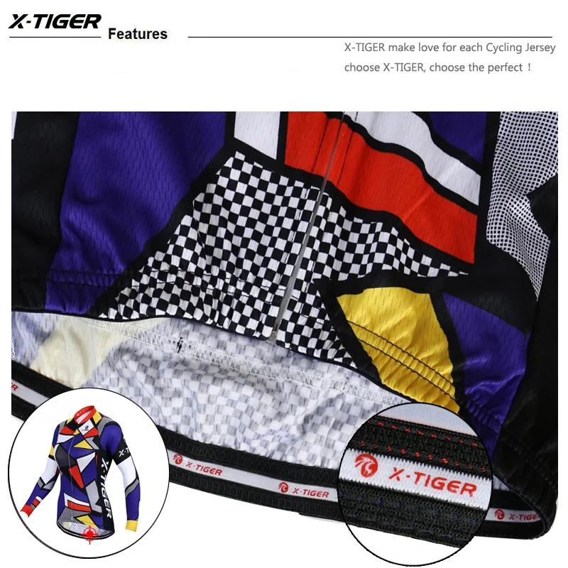 

X-TIGER Winter Thermal Fleece Cycling Jersey Long Sleeve Keep Warm Racing Bike Clothing Ropa Ciclismo Men MTB Bicycle Wear