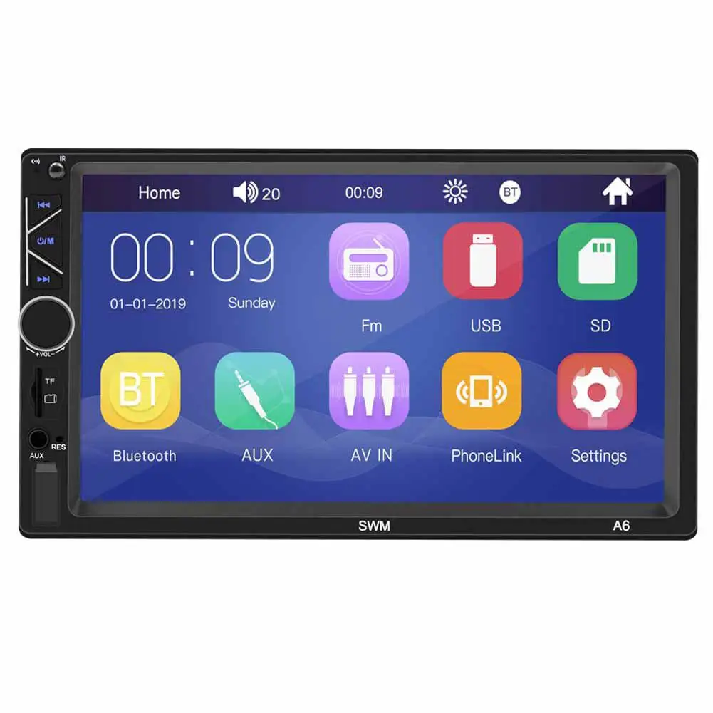 7 дюймов Автомагнитола мультимедиа MP5/MP3 плеер Bluetooth Fm передатчик Usb флэш парковка