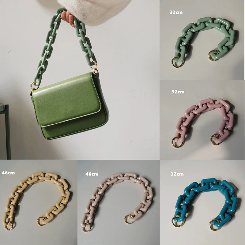 

Fashion Women Bag Thick Chain Shoulder Strap Bag Accessories Acrylic Resin Candy Color Bag Chain Single Shoulder Detachable