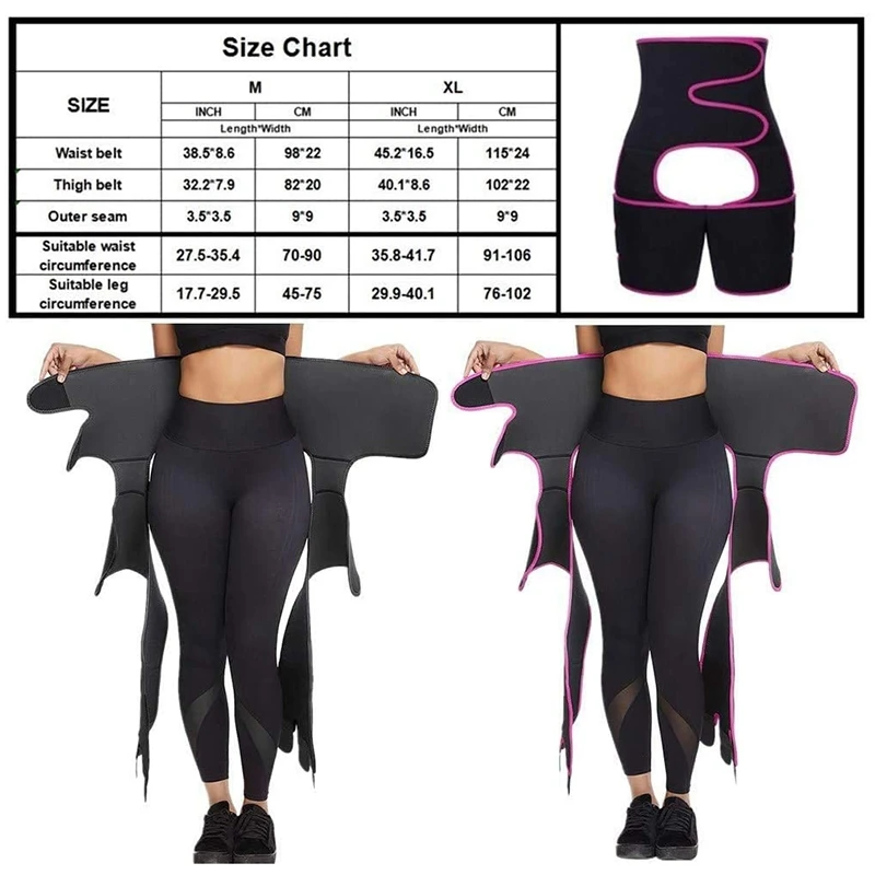 

3-In-1 Waist and Thigh Trimmer for Women Body Shaper Waist Train Slimming Support Belt Hip Raise XL