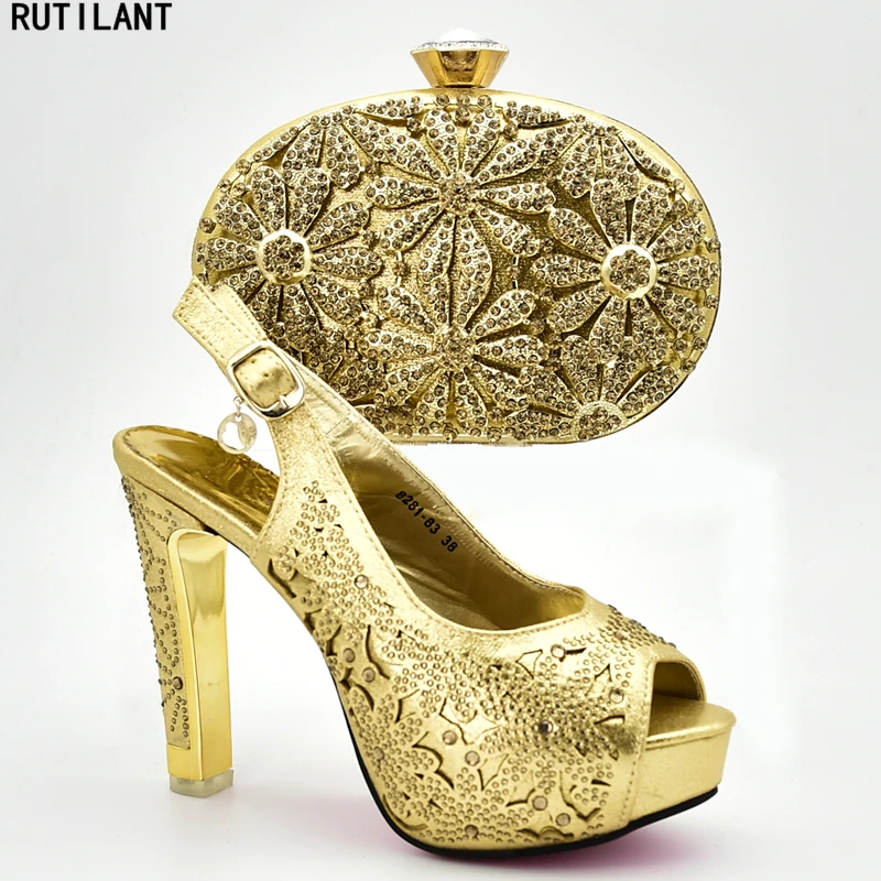 Новинка Итальянский комплект из туфель и сумочки для свадьбы Женские свадебные