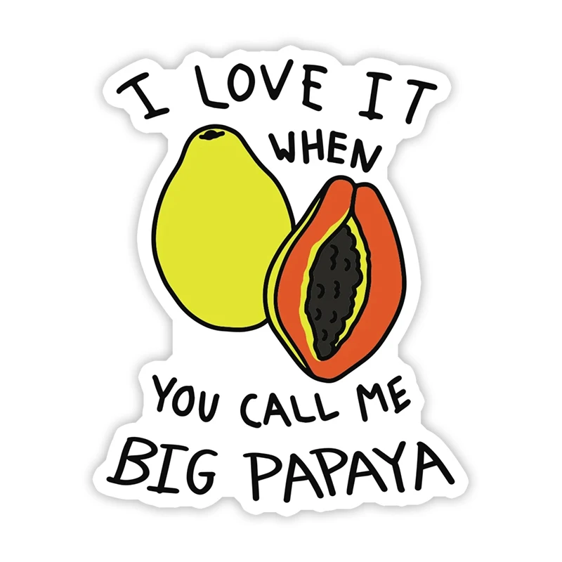 

S50809# 13CM/17CM Personality PVC Decal For BIG PAPAYA Waterproof Car Sticker on Motorcycle Laptop Decorative Accessories