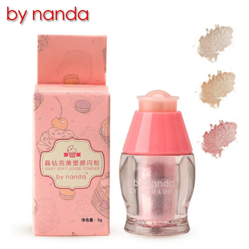 Тени для век с кристаллами 3 цвета блестящий Макияж лица хайлайтер свободный