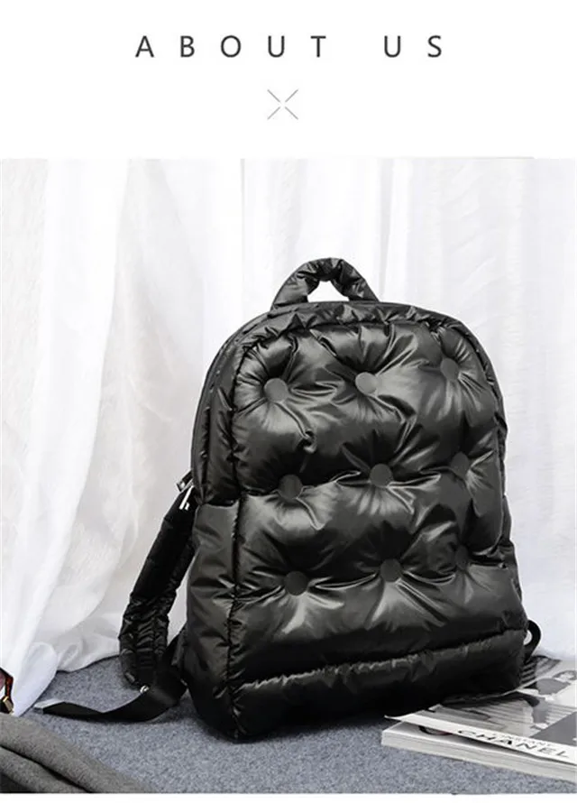 New Women Winter Space Cotton Computer Backpack Notebook Unisex Large Capacity School Bag Waterproof Business Bagpack