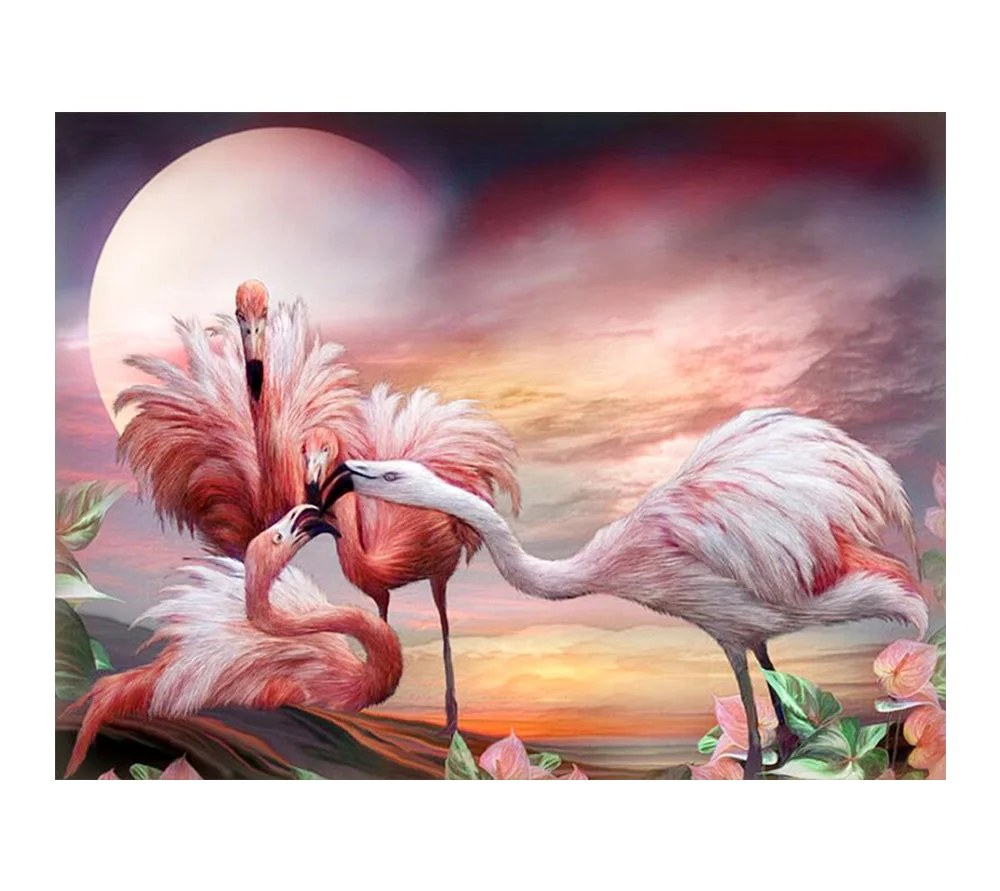 

Живопись в виде фламинго, животных, живописная Круглая Полная Картина, мозаика для творчества, вышивка крестиком 5D, домашний декор, подарки