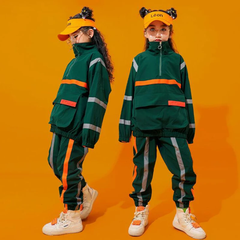 Детская Одежда для танцев в стиле хип хоп крутая свободная одежда топы и брюки