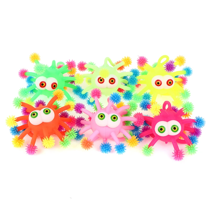 

Luminous Toys Novelty Elastic Glow Flash Hair Ball Vent Ball Vent Ball Children cute cartoons Squeeze Anti Stress Toy