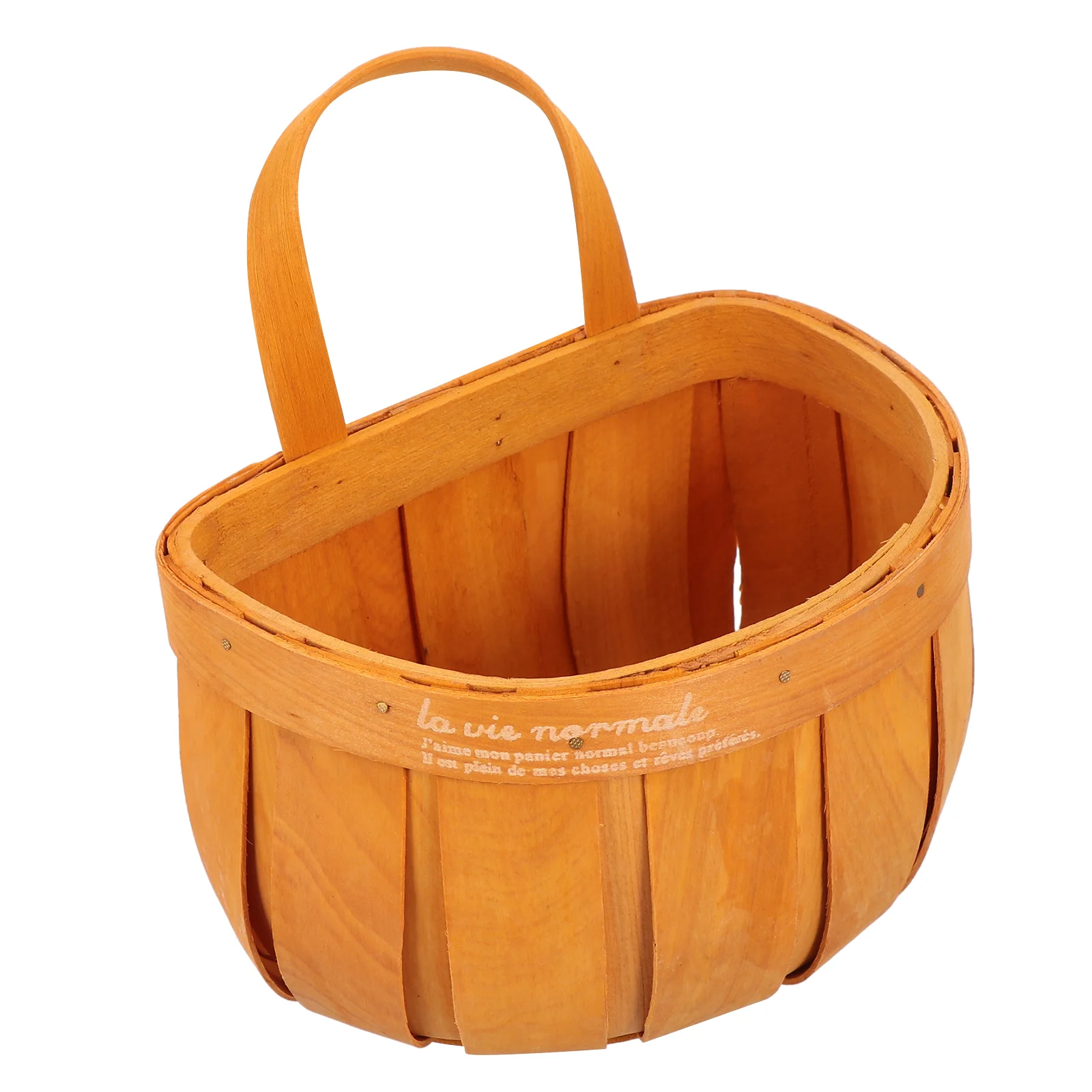

1Pc Home Decoration Wood Basket Weave Wall Hanging Flower Storage Basket