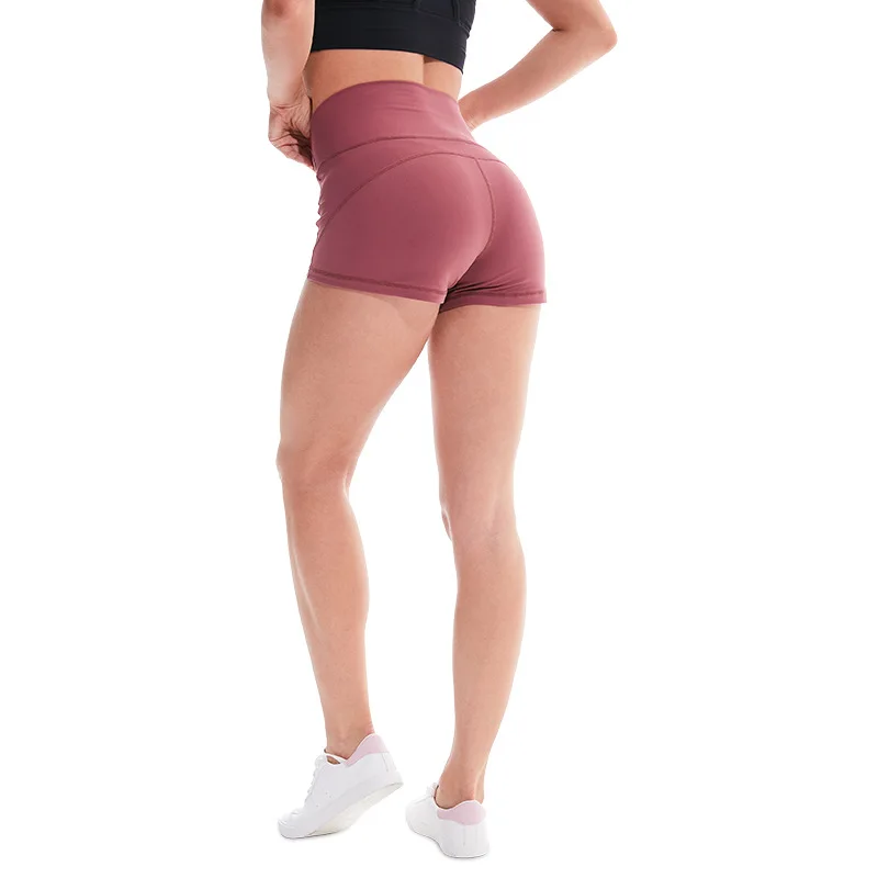 Женские спортивные бесшовные шорты для занятий йогой фитнесом высокой талией