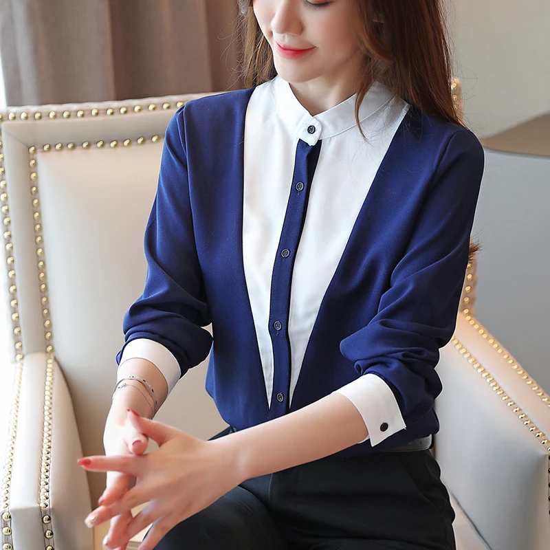 Модные осенние женские шифоновые блузки рубашки элегантные плюс размер Blusas Mujer De