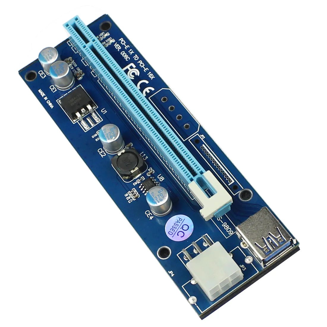 PCI-E Raiser PCI E Express 1X To 16X Riser Card USB 3 0 SATA до 6Pin кабель питания адаптер для расширения