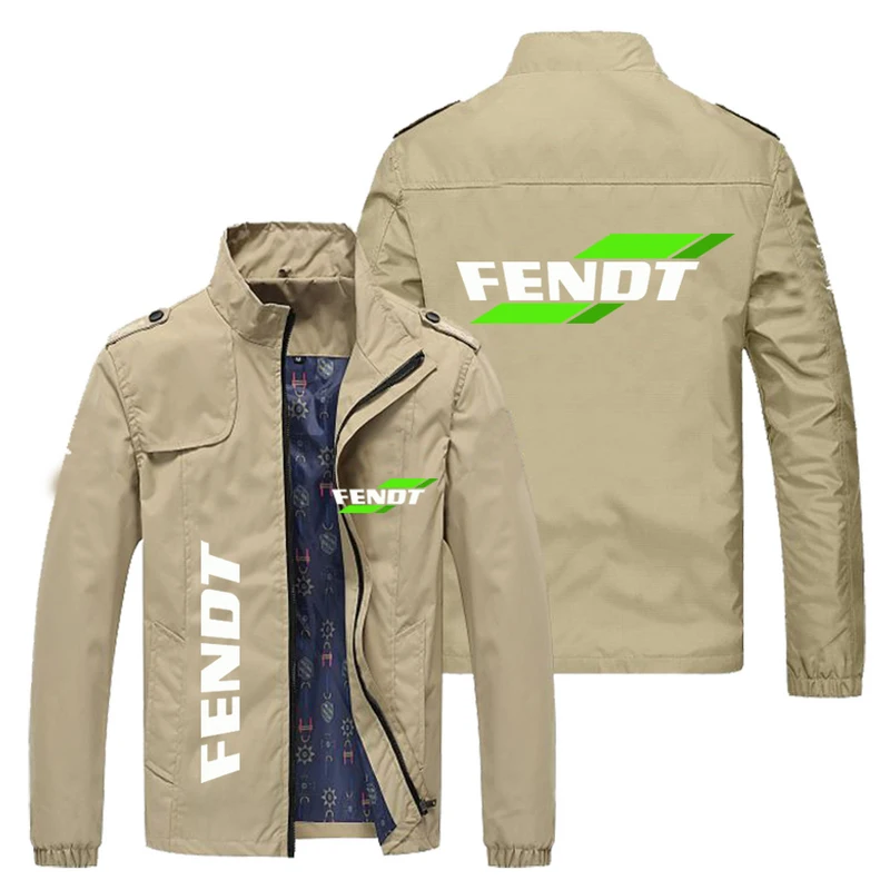 

2021 New Men Spring Autumn Fendt Logo Stand Collar Casual Sweatshirt Long Sleeve Zipper Cardigan Jacket