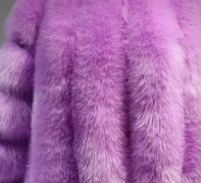 S-4XL размера плюс зимняя новая модная брендовая куртка из искусственного лисьего меха женская теплая куртка стеганая Толстая Шуба из искусственного меха w1768 - Цвет: light purple