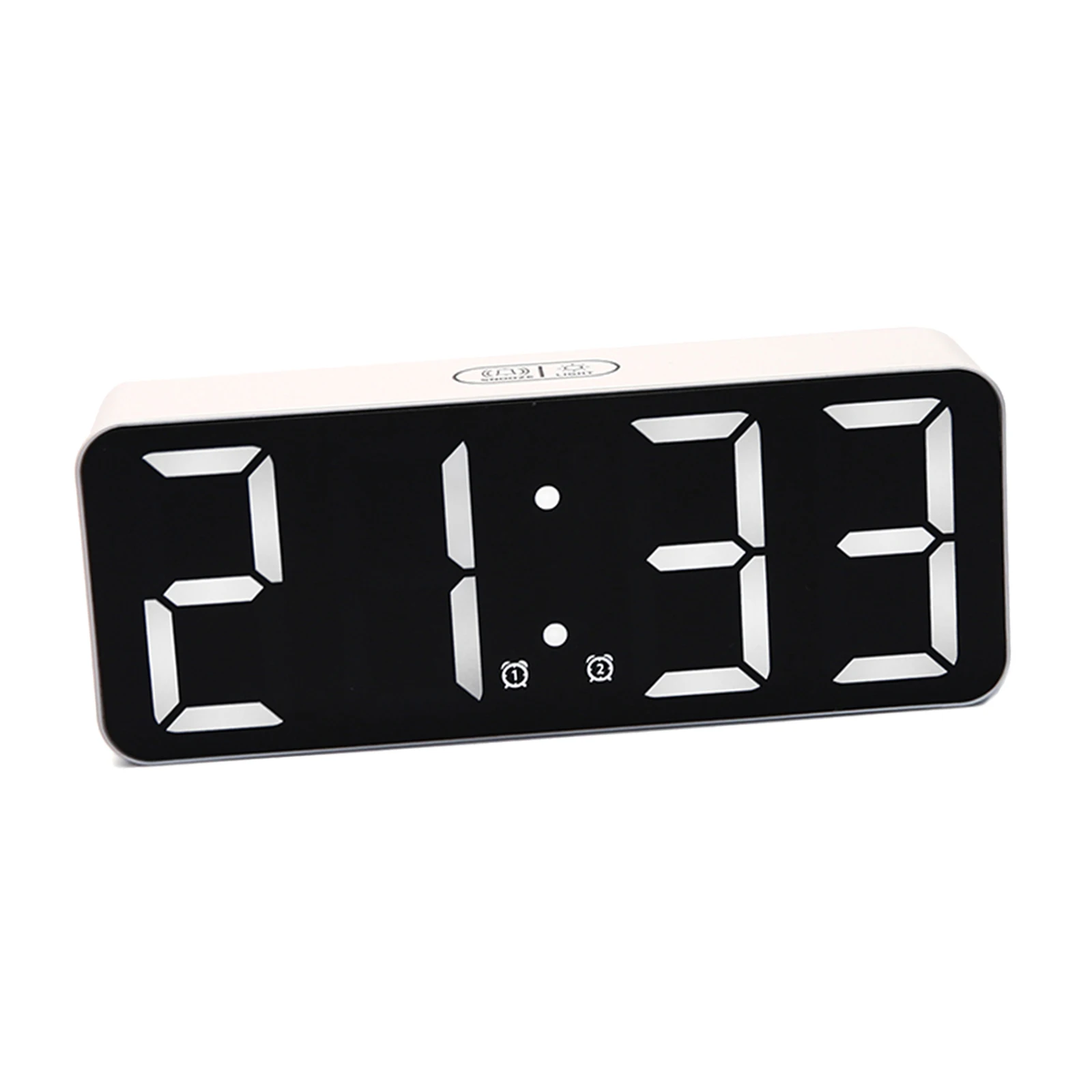 

Clock Large Alarm Clocks Mirror 12/24H Display for Bedroom Living Decor