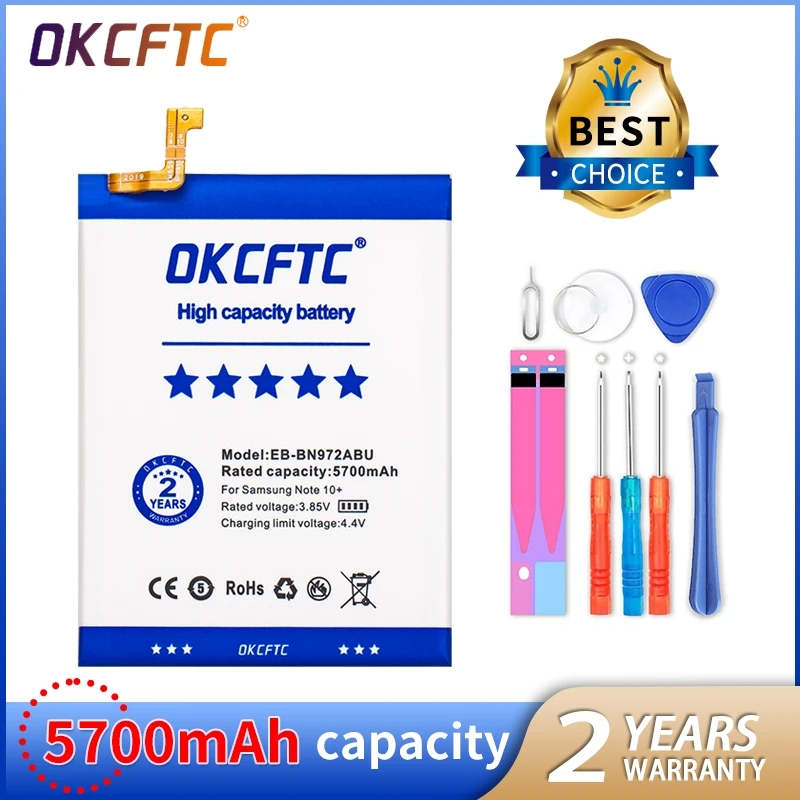 

Для Samsung Galaxy Note 10 Plus Note 10 + Note10 Plus SM-N975F SM-N975DS телефон аккумулятор 5700 мАч телефонные батареи