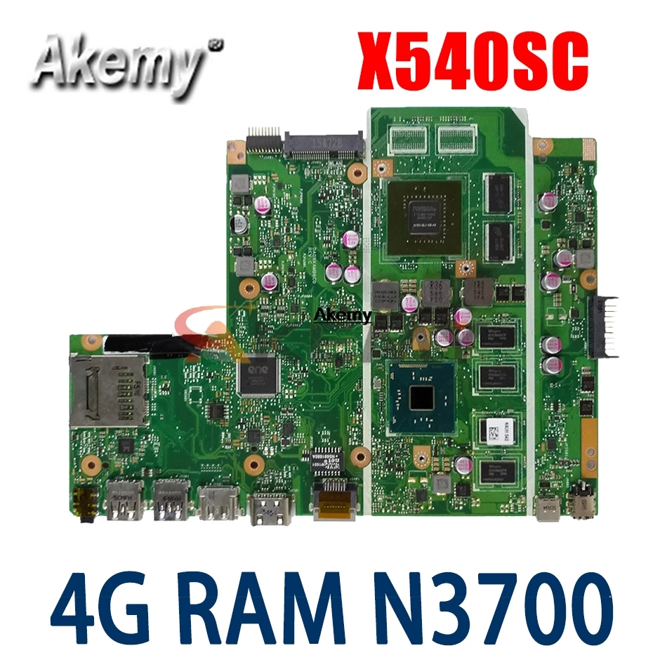 

X540SC Laptop motherboard For Asus X540SC X540S X540 Test original mainboard 4G RAM N3700 CPU