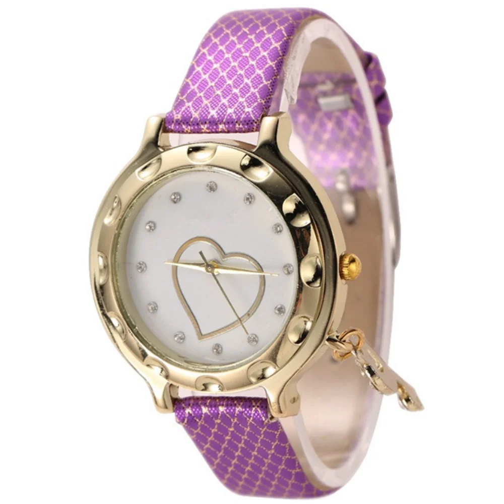 Модные трендовые часы в форме сердца с подвеской для ключей женские кварцевые |