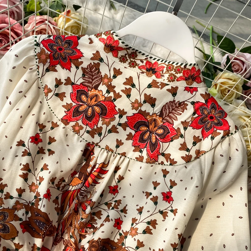 

2021 New Summer Holiday Fashion Plus Large Size Women Casual Dress Beach Wear Sexy Boho Floral Print Maxi Long Bohemian Dress
