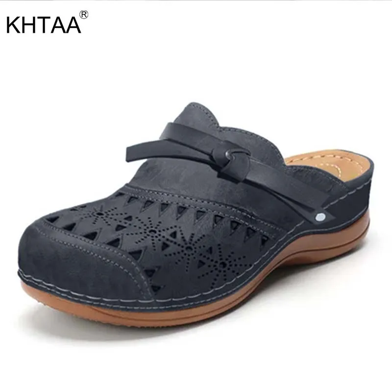 

Women Slippers Summer Hollow Out Wedges Platform Slides Sandals Ladies Round Toe Slip On Female Summer Fashion Plus Size 2021