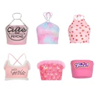 Топ женский летний на бретельках, без рукавов, розового цвета