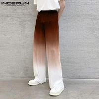 incerun new mens high waist long pants party nightclub trousers male loose comeforable all match hot sale pantalons s 5xl 2022