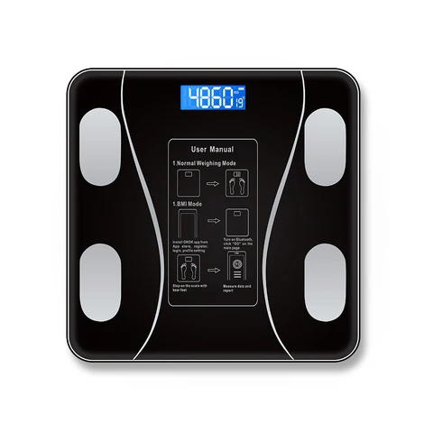 Умные Беспроводные цифровые весы, анализатор массы тела в ванную комнату, приложение для смартфона, совместим с Bluetooth