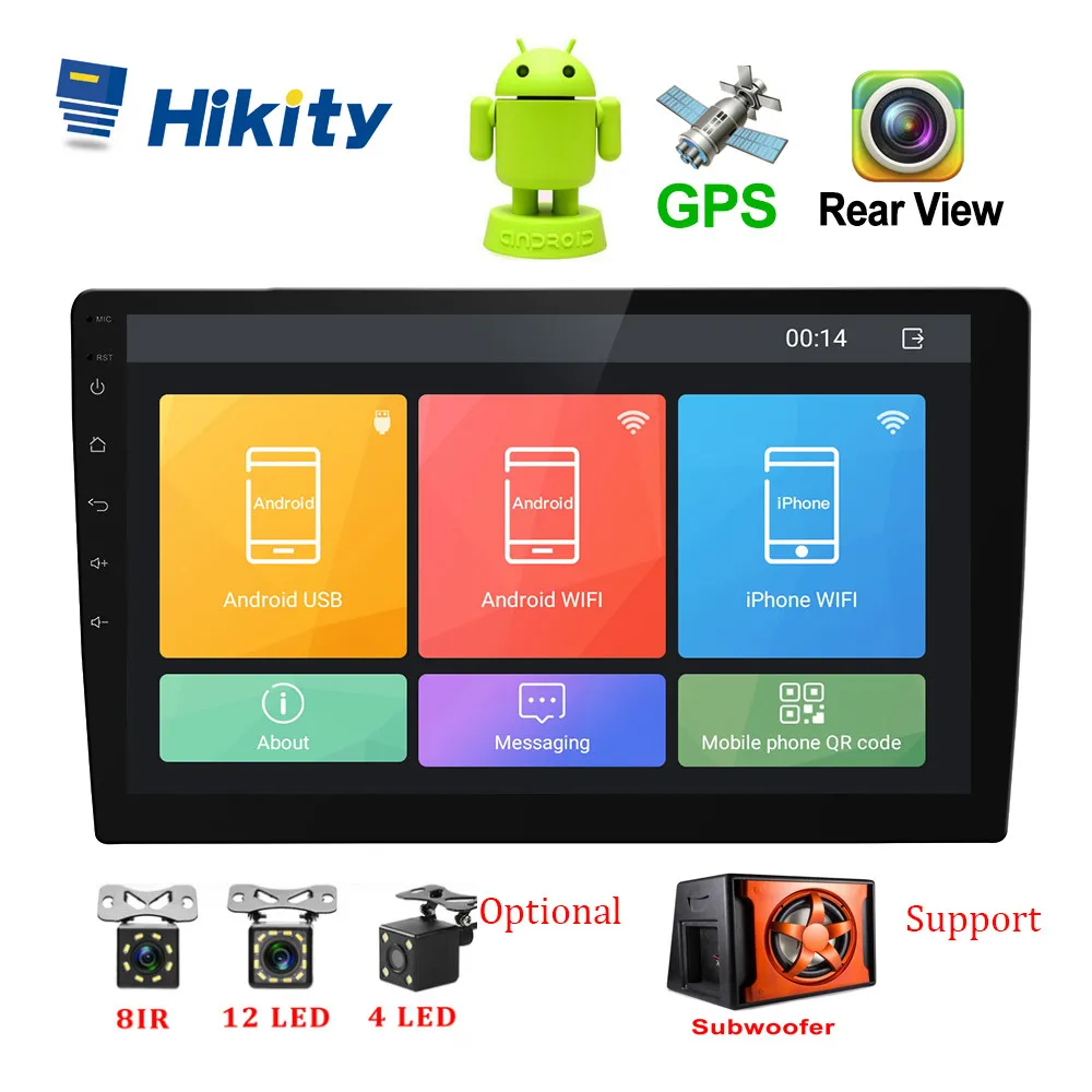 Автомагнитола Hikity мультимедийный проигрыватель на Android 8 1 2 din GPS 2.5D 10 дюйма для