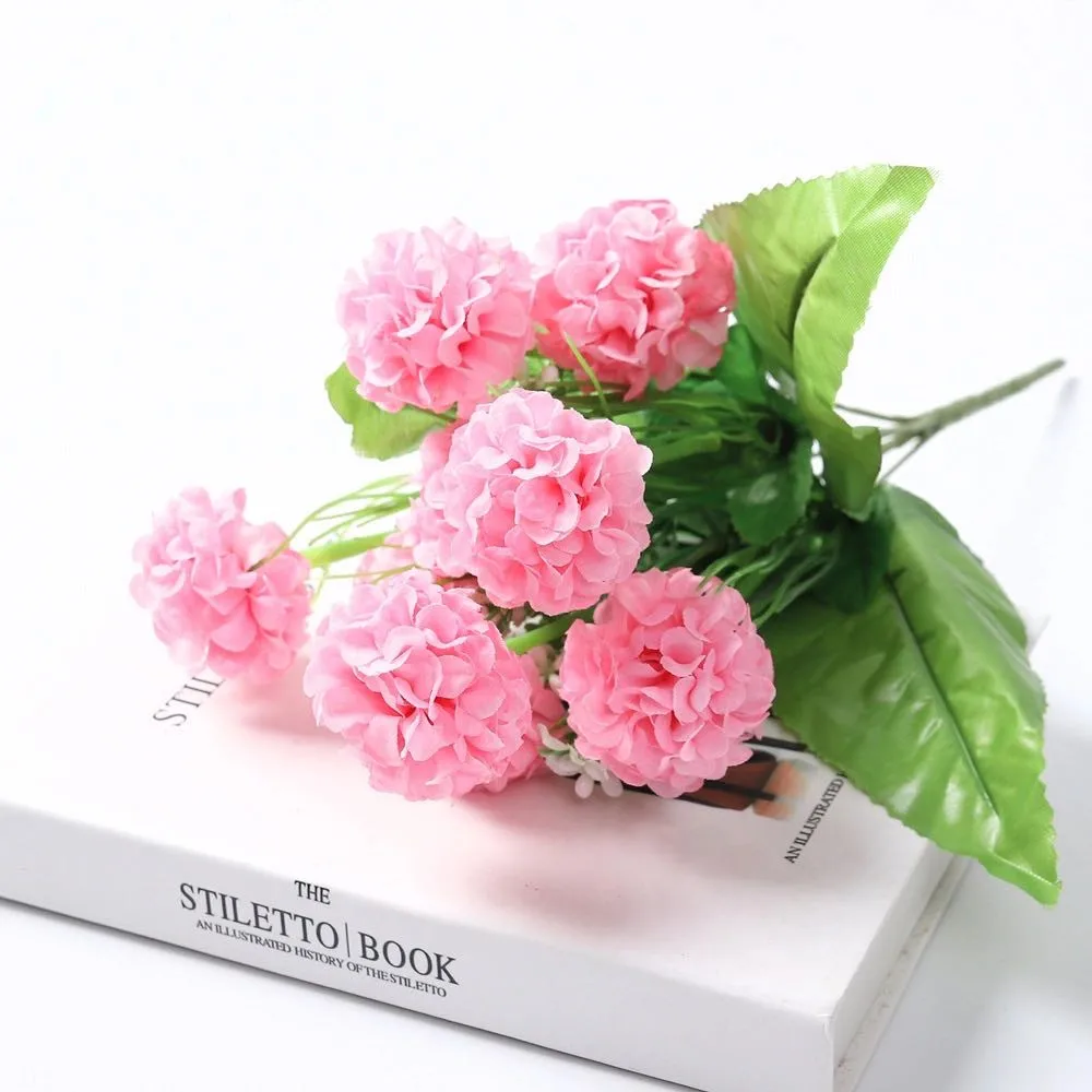 1 букет из 9 искусственных гортензии шары хризантем искусственные шелковые цветы