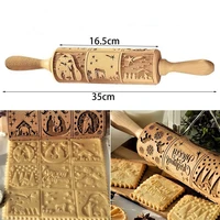 rolling pins cake patterned roller christmas rolling pin with pattern rock snowflake elk embossing baking cooky biscuit fondant