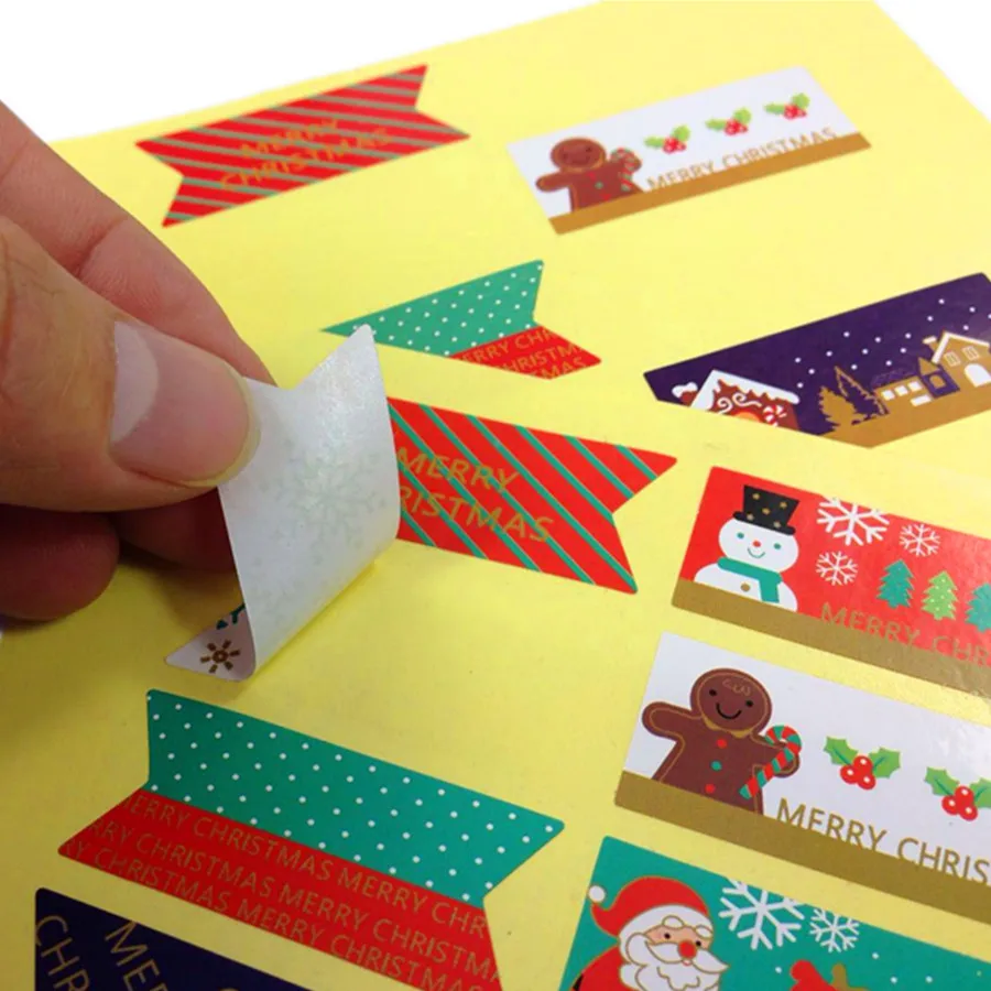 80 наклеек со снеговиком Рождественский флаг герметичная наклейка подарок