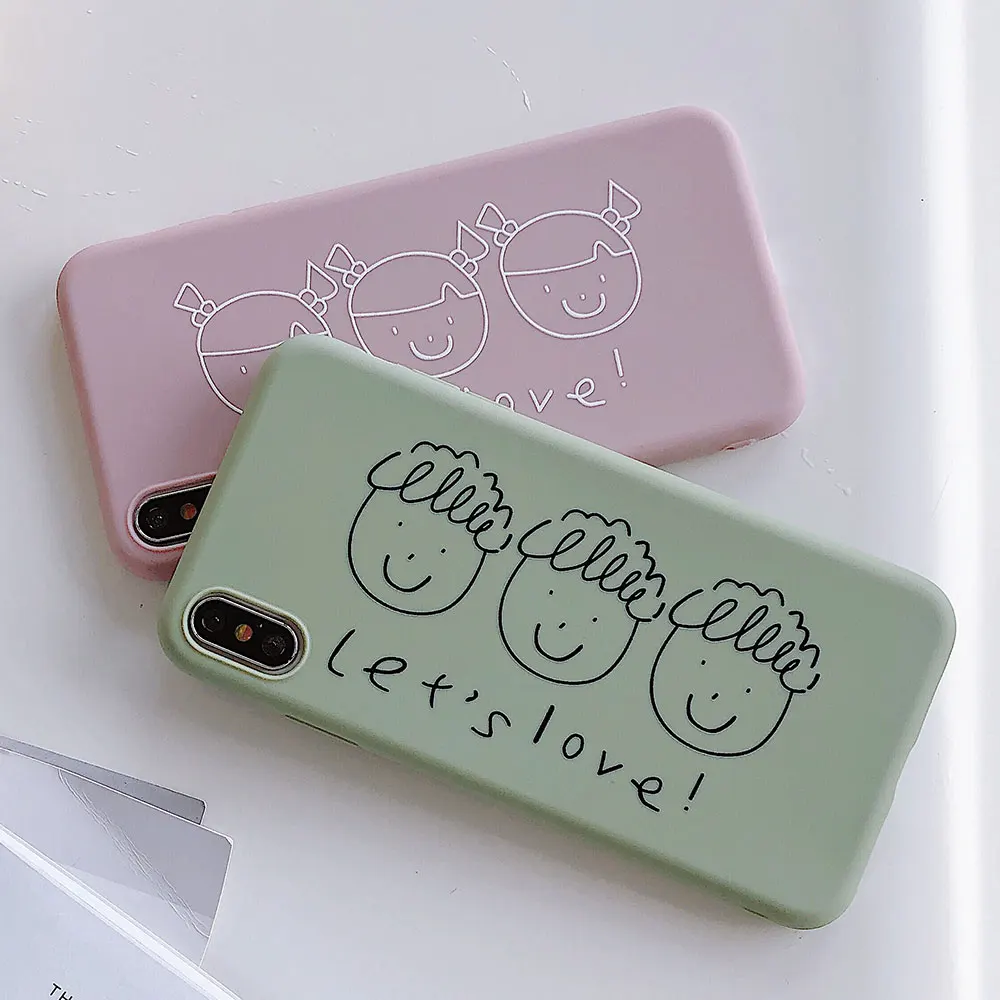 KISSCASE милый мультфильм пара телефон чехол для iPhone XR 7 8 6 6S Plus X XS MAX матовый мягкий