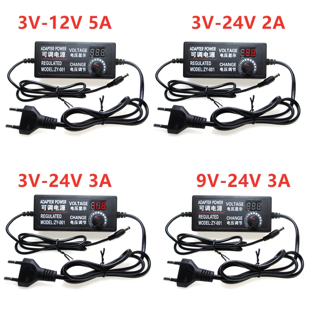 

AC/DC Adjustable Power Adapter 5V 9V 12V 24V 1A 2A 5A Universal AC DC Charger 5 12 24 V Volt Power Adapter 220V To 12V 24V 5V