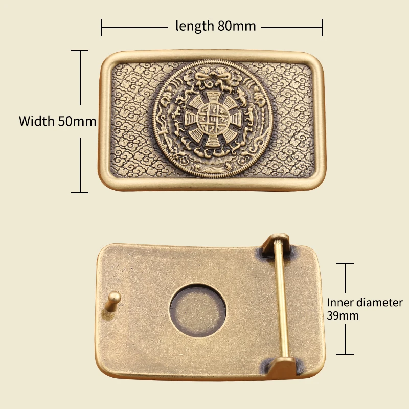 Мужской ковбойский ремень с пряжкой из твердой меди и латуни не вызывает