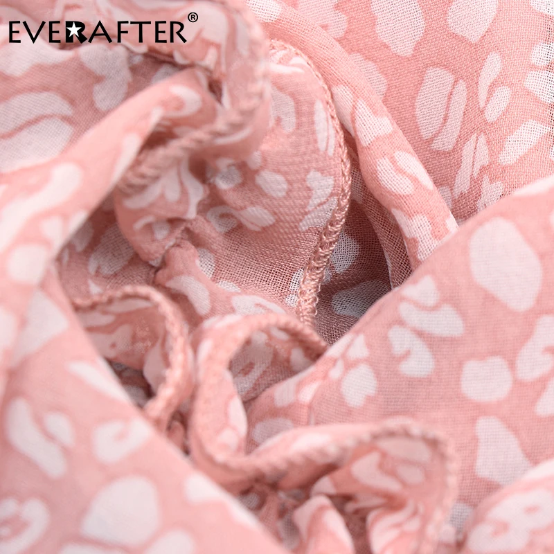 

EVERAFTER Sexy V-Neck Summer Dress Women Floral Print Sleeveless Ruffled Boho Dress High Waist Ladies Strap Chiffon Long Dress