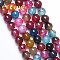 genuine colorful dragon vein agates beads round loose charm beads for jewelry making necklaces bracelets accessories 6 8 10 12mm