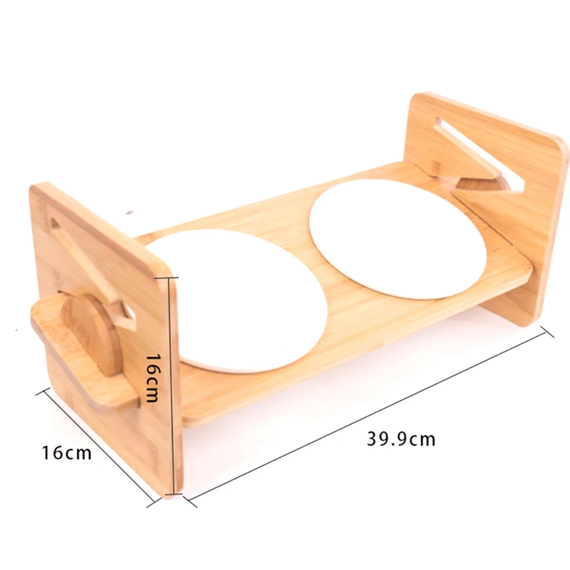 

Pet Food Water Bowl Cat Dog Feeders Bowls Bamboo Tableware Ceramic Anti Skid Pet Supplies Dog Cat Bowl Care Water Bowl