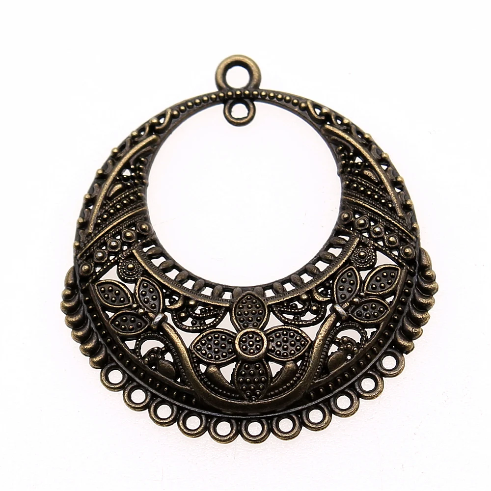 

2pcs 42x46mm Charm Earrings Connection For Jewelry Making Antique Silver Color Antique Bronze Earrings Connecter Charms