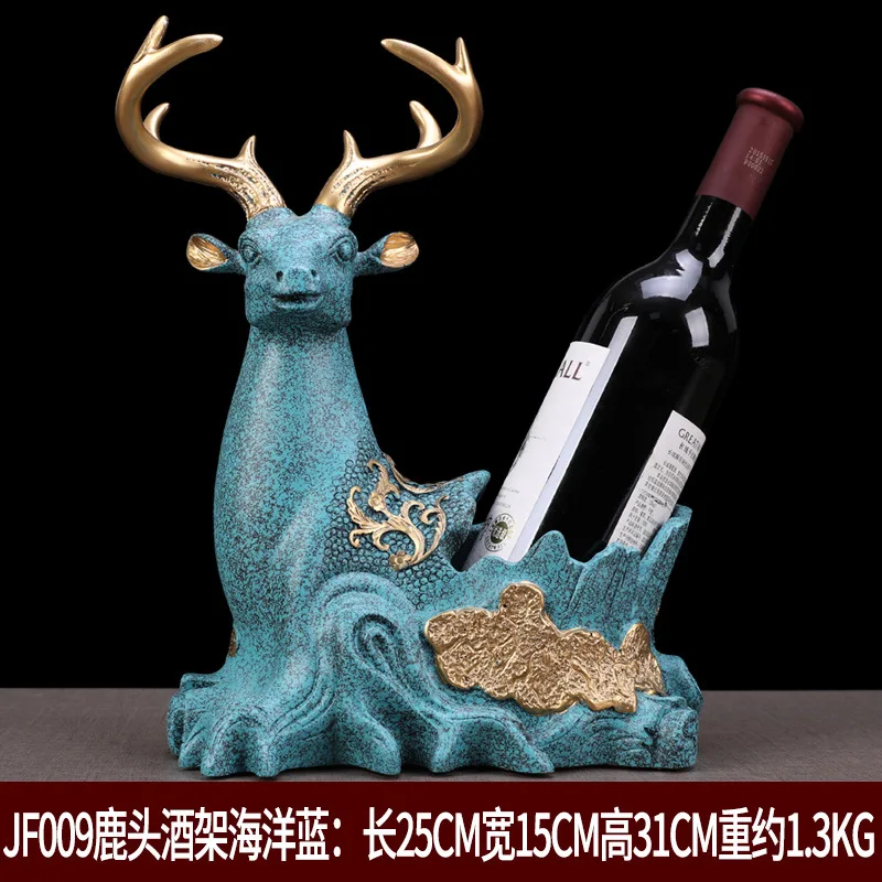

Creative home style deer head red wine shelf decoration wine cabinet room decoration shelf living wine bottle shelf crafts