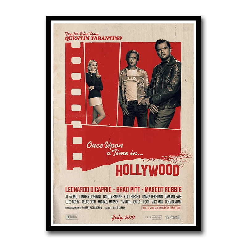 Quentin Tarantino Once Upon A Time в Голливуде бумажные плакаты с покрытием, настенные плакаты, художественная живопись для дома и комнаты, бескаркасная - Цвет: Сливовый