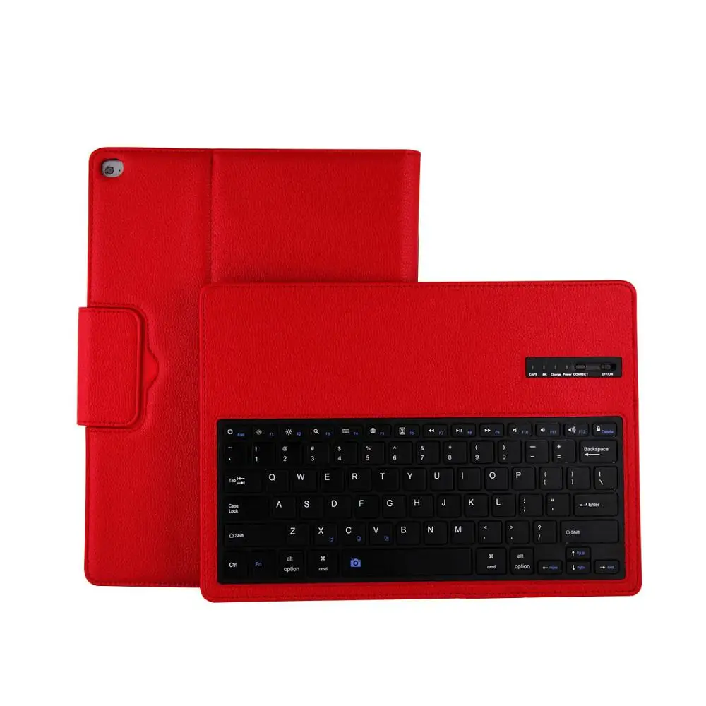 12.9 Inch-Red Съемная Bluetooth клавиатура для iPad Pro 12,9 дюйма mini 4 для 9,7 дюймового планшета, кожаный защитный чехол, беспроводные клавиатуры - Цвет: 12.9 Inch-Red